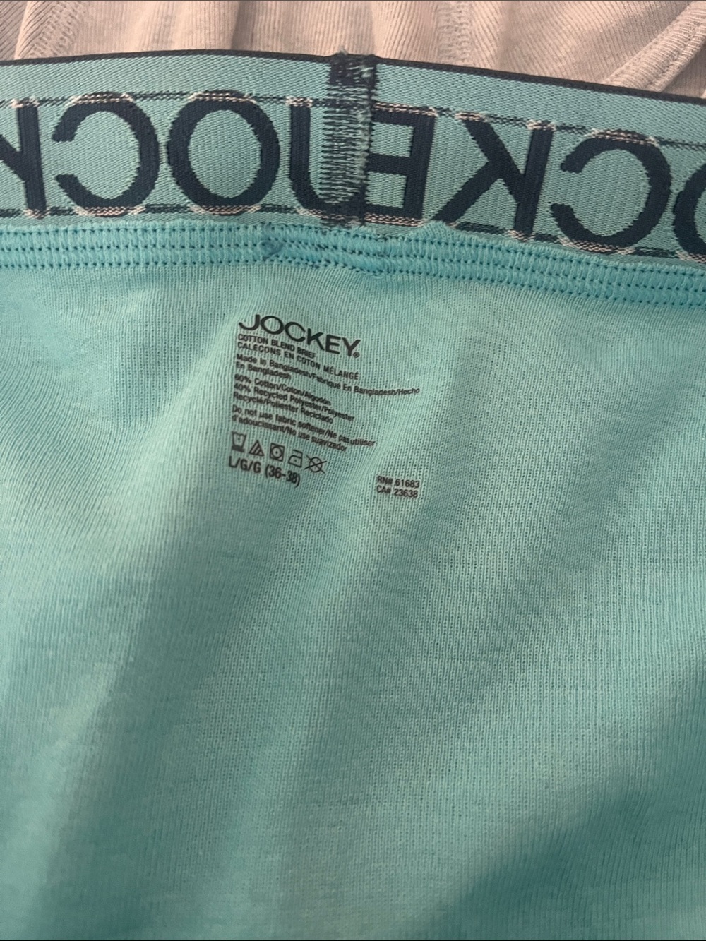 Jockey Men' no fly pouch Briefs Aqua BlueLight Gray (2-Pack)men’s large - Picture 2 of 5